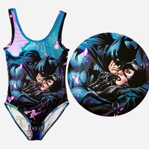 DC Comics Batman & Catwoman Bodysuit - Comic Book Print - Size Small